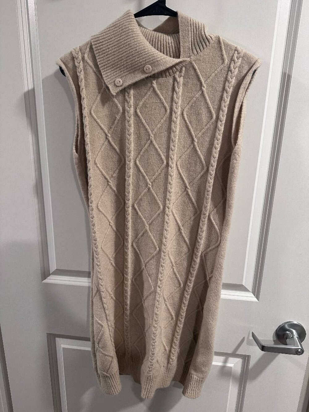 Sleeveless Tan Turtleneck Sweater